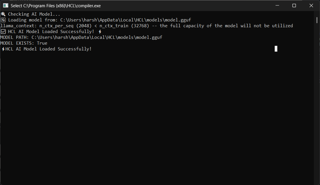 Compiler Terminal Output